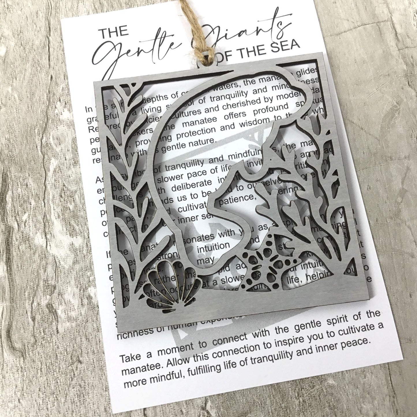 Manatee Story Card Ornament | Gentle Giants of the Sea | Tranquility & Mindfulness Keepsake