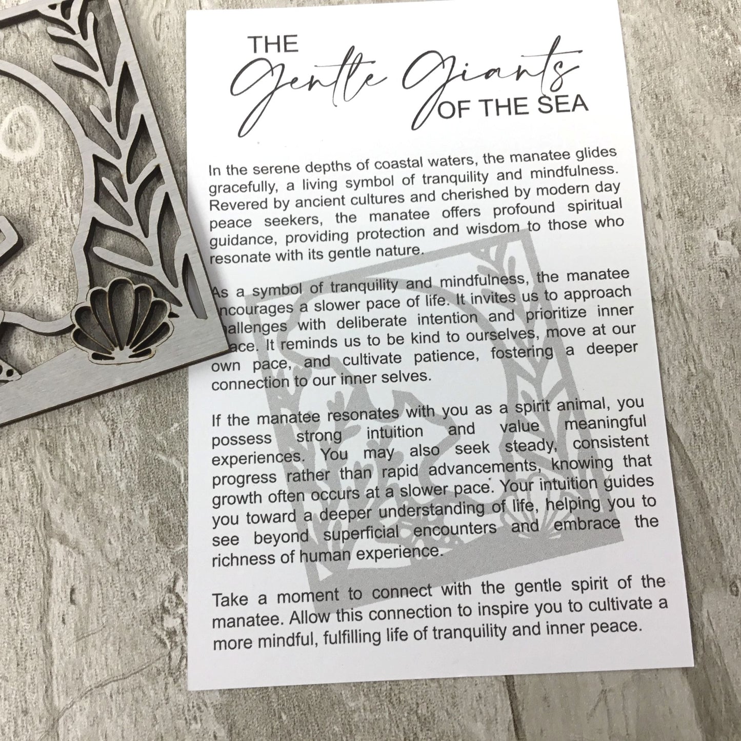 Manatee Story Card Ornament | Gentle Giants of the Sea | Tranquility & Mindfulness Keepsake