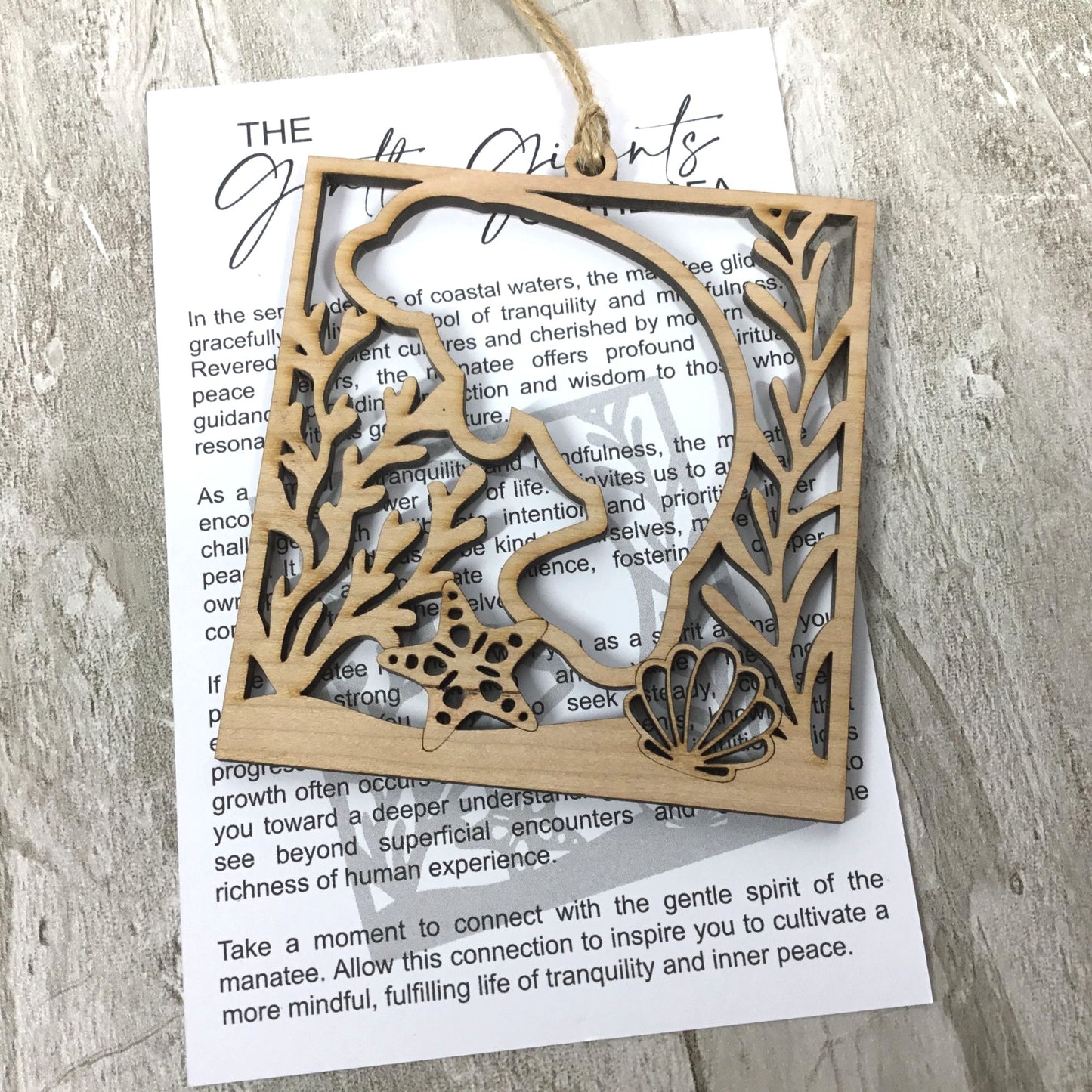 Manatee Story Card Ornament | Gentle Giants of the Sea | Tranquility & Mindfulness Keepsake