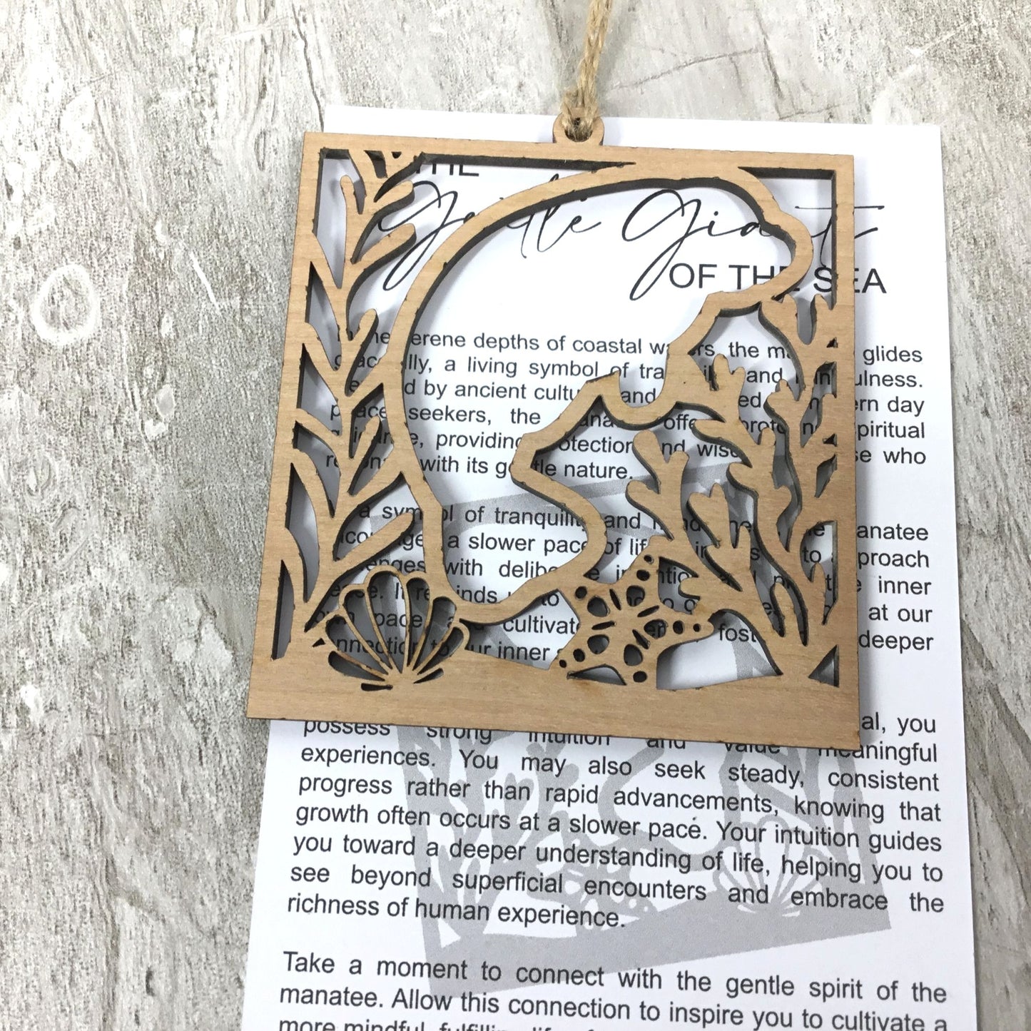 Manatee Story Card Ornament | Gentle Giants of the Sea | Tranquility & Mindfulness Keepsake