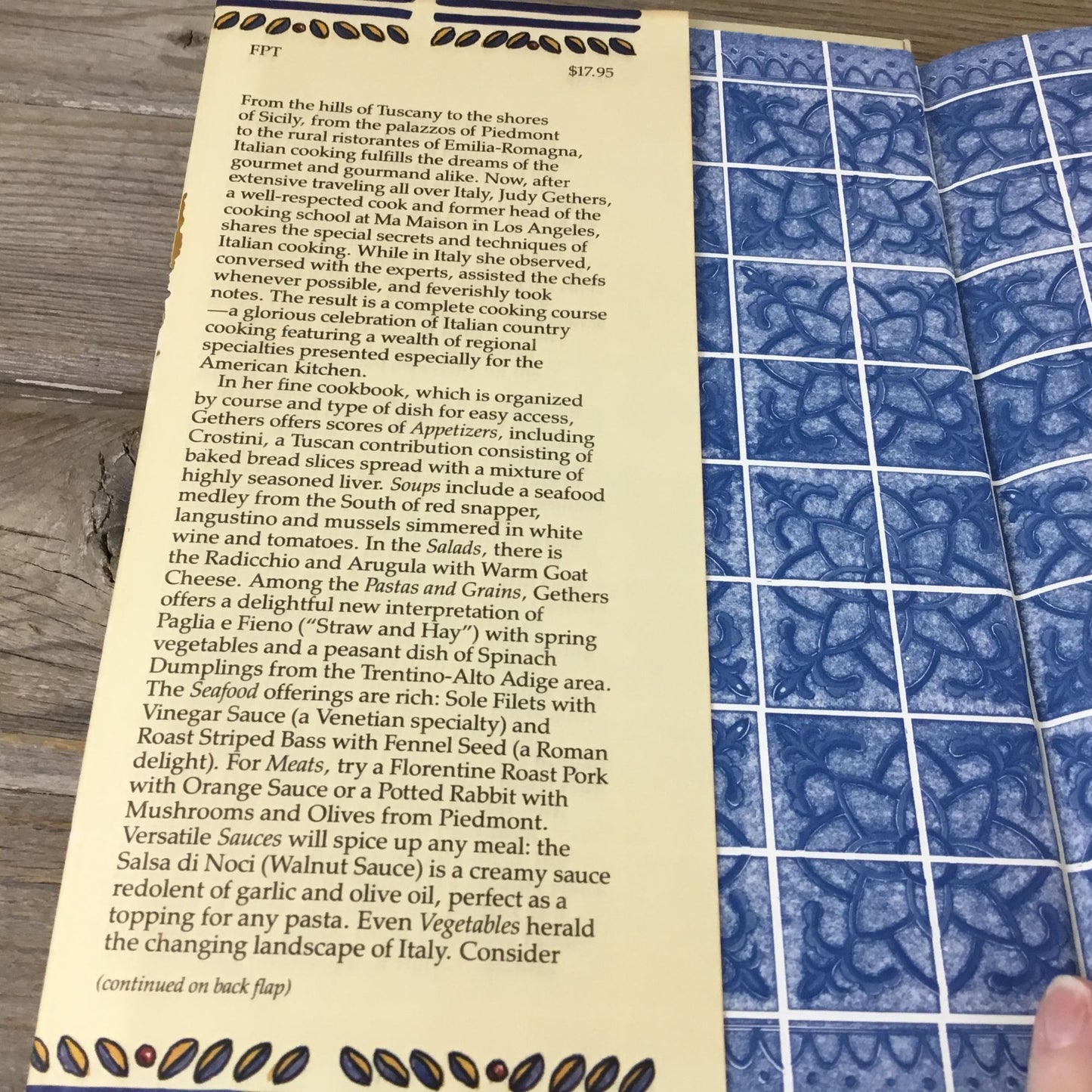 Italian Country Cooking By Judy Gethers Hardcover 1984 Villard Books