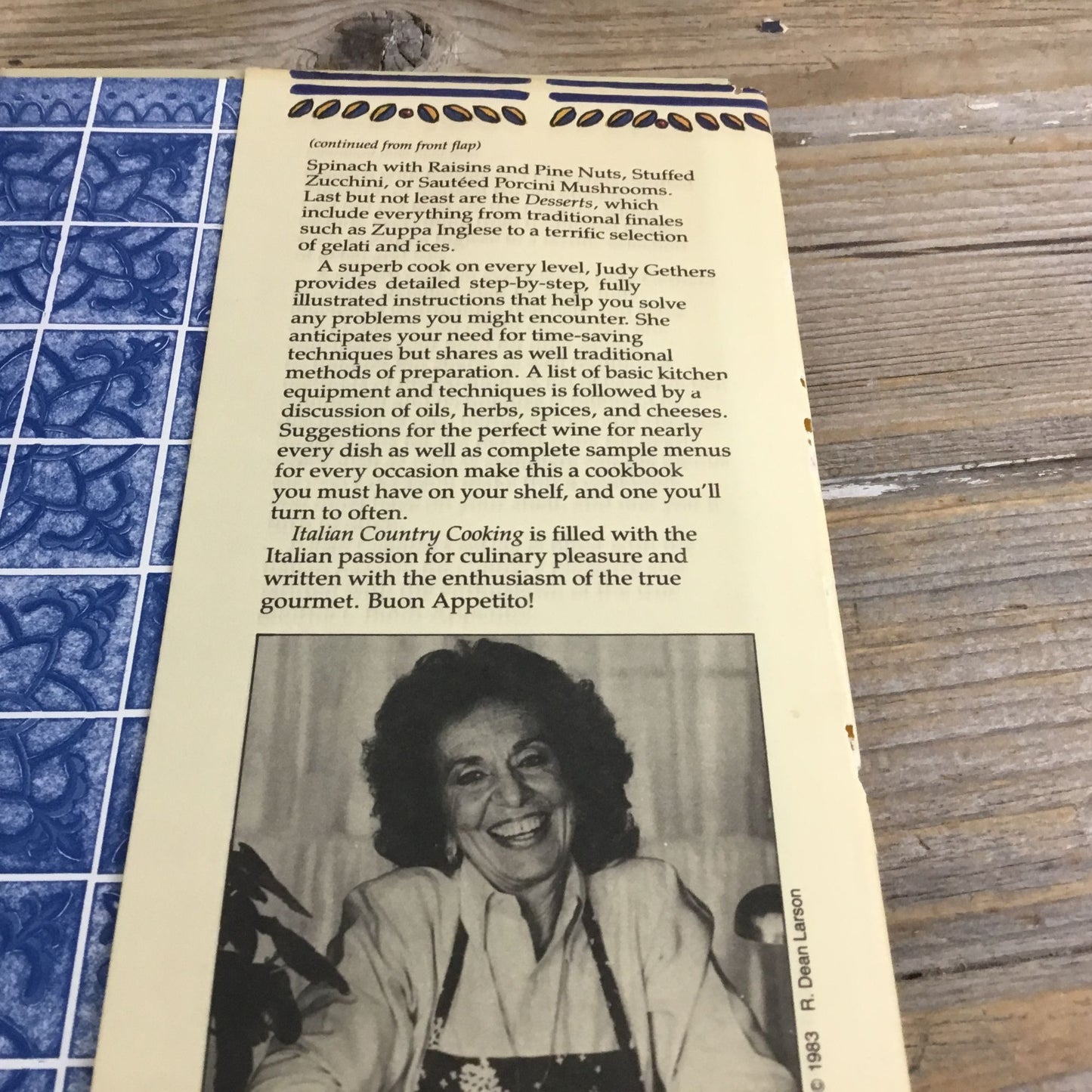 Italian Country Cooking By Judy Gethers Hardcover 1984 Villard Books