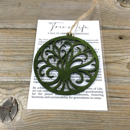 Tree of Life Wood Story Card Ornament