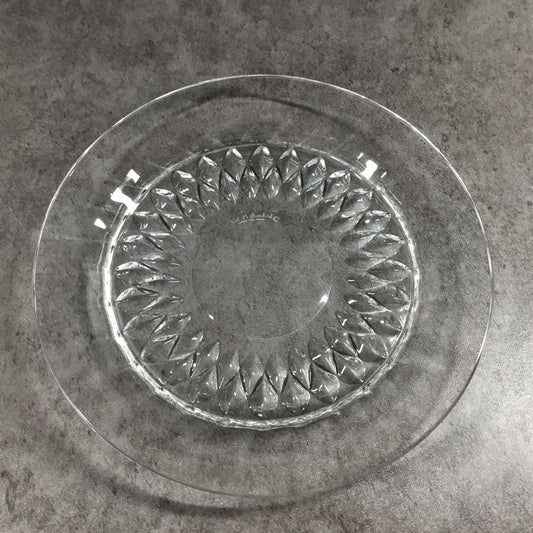 Val St. Lambert Imperial Crystal Bread Salad Plate With Diamond Pattern 7.5"