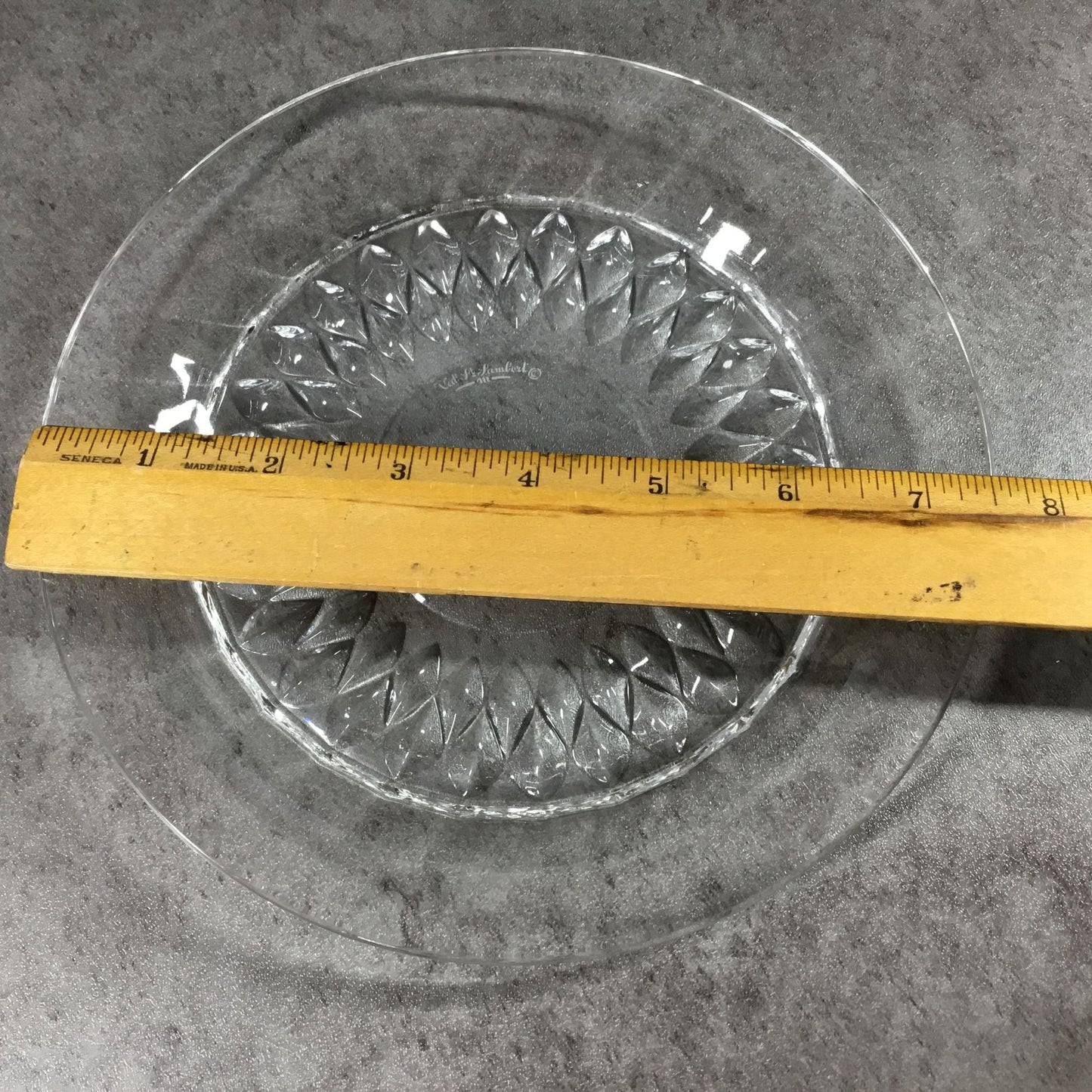 Val St. Lambert Imperial Crystal Bread Salad Plate With Diamond Pattern 7.5"