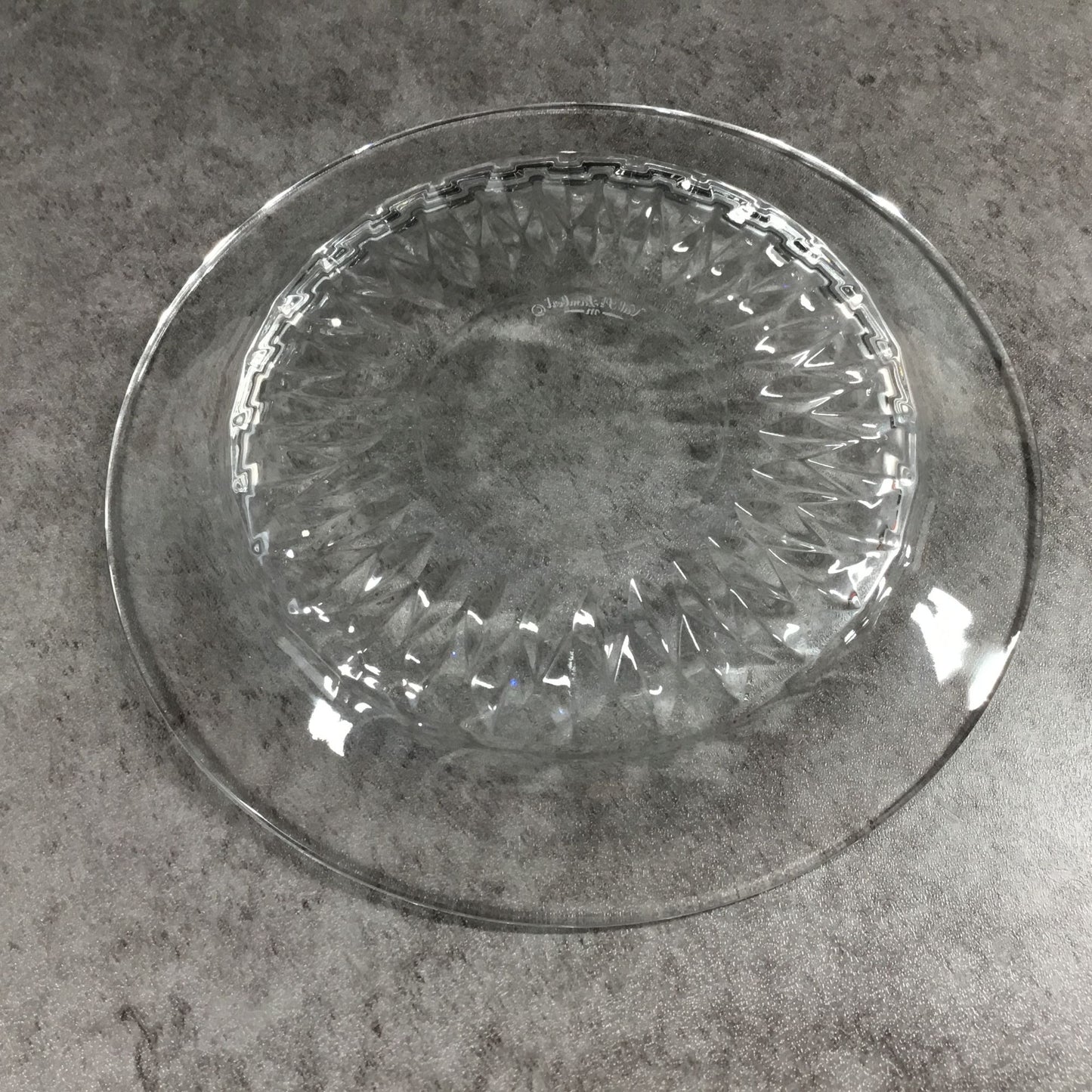 Val St. Lambert Imperial Crystal Bread Salad Plate With Diamond Pattern 7.5"