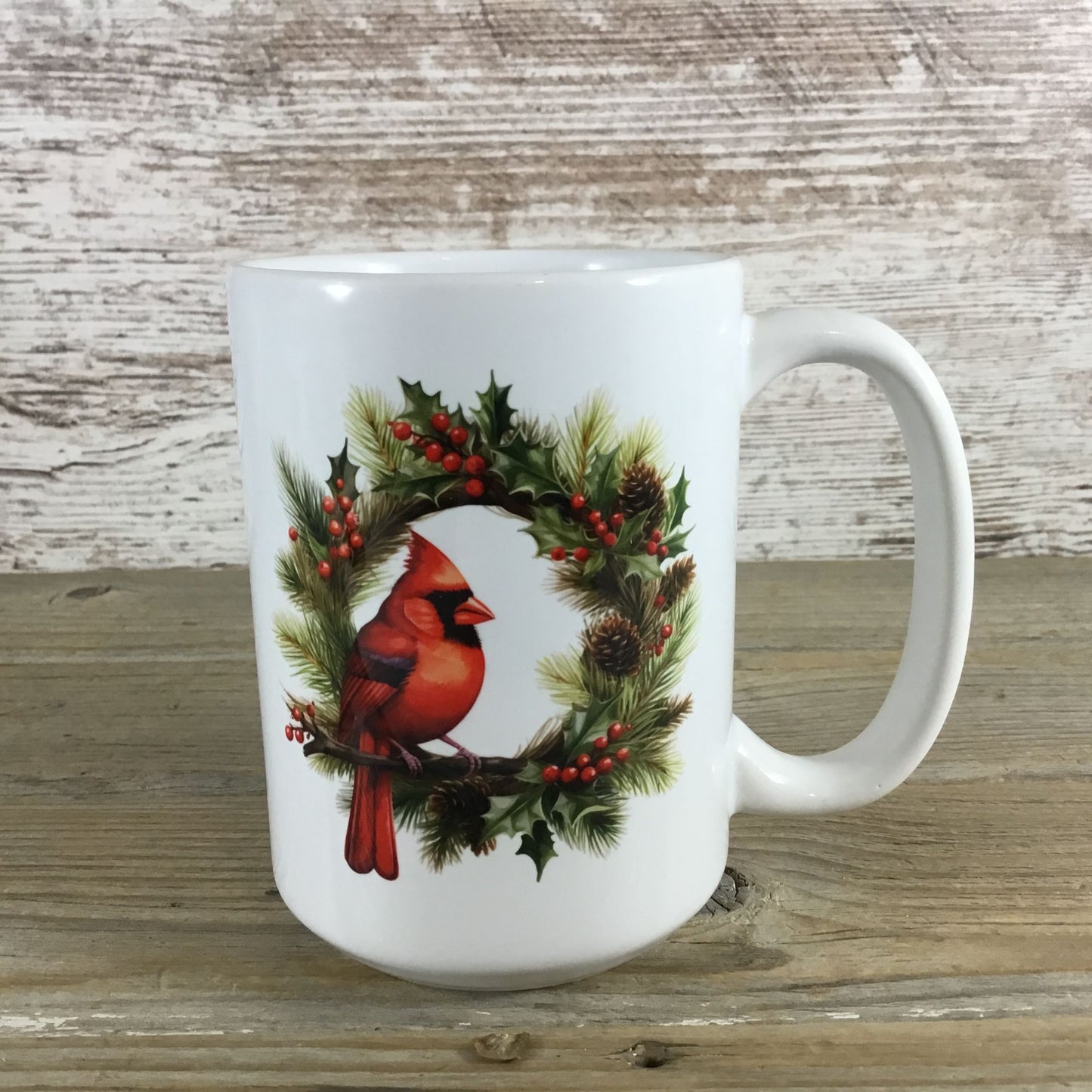 Red Male Cardinal Coffee Mug – 15 oz Ceramic Mug