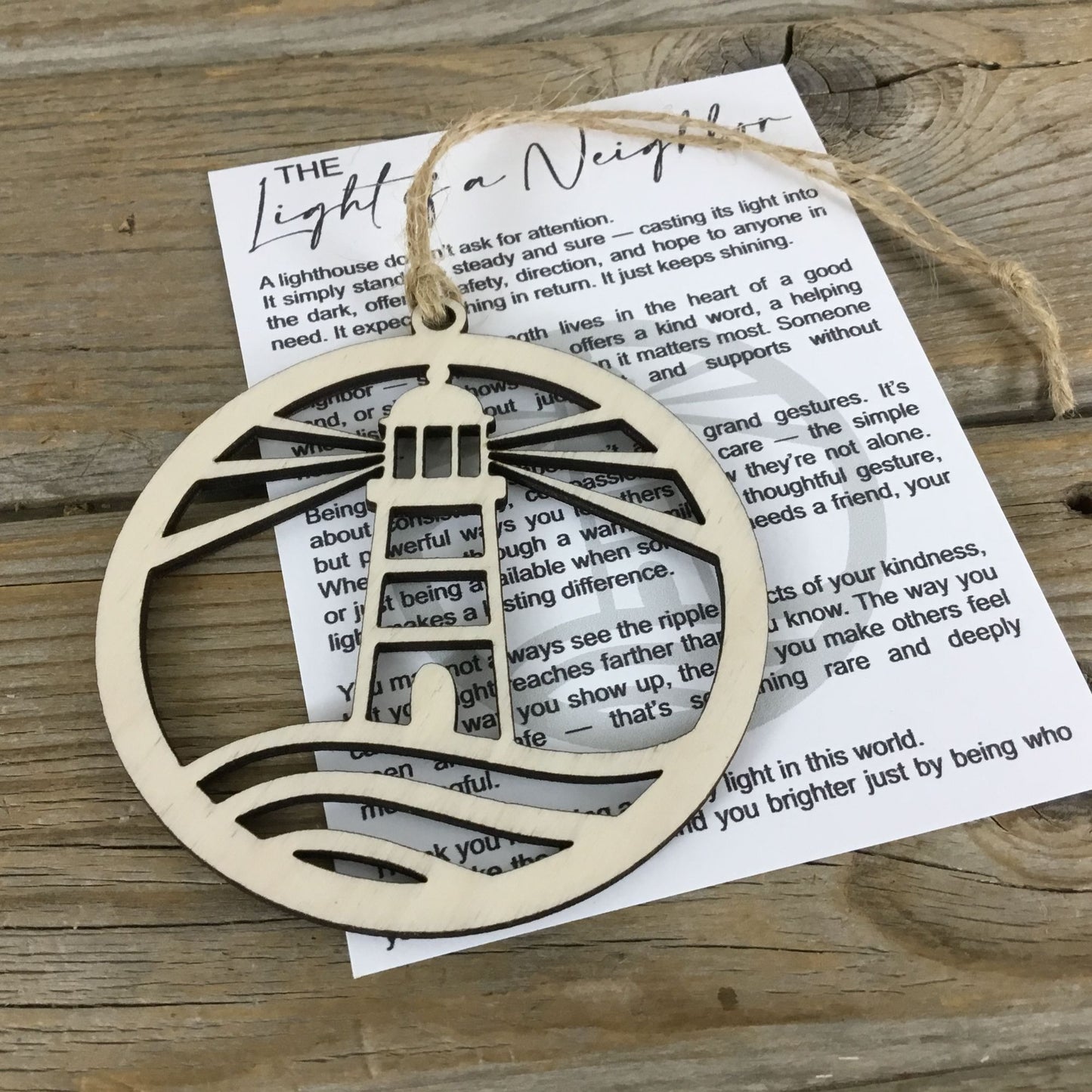 The Light of a Neighbor - Lighthouse Story Card Ornament