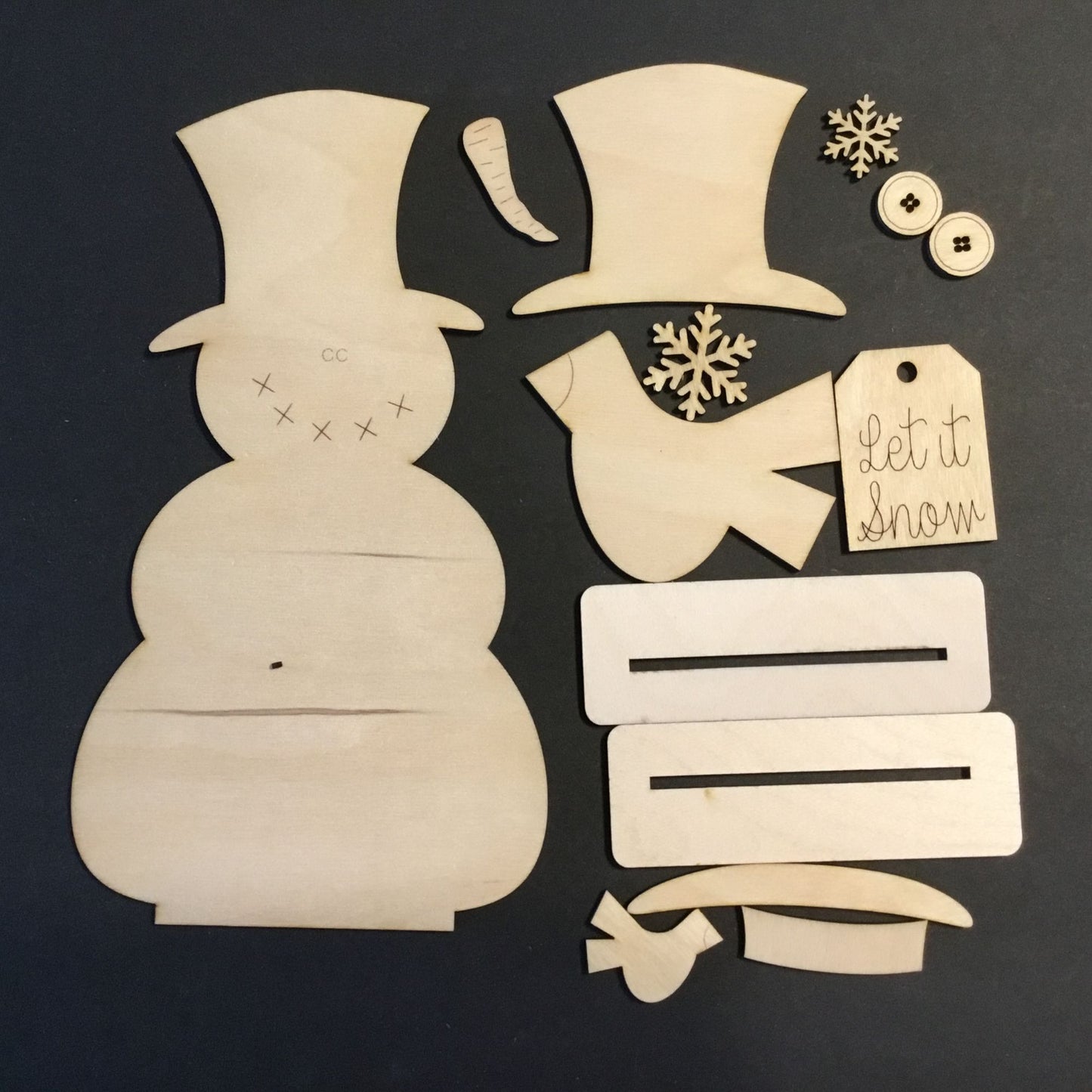 Standing Snowman Shelf Sitter - Unpainted DIY Paint Kit