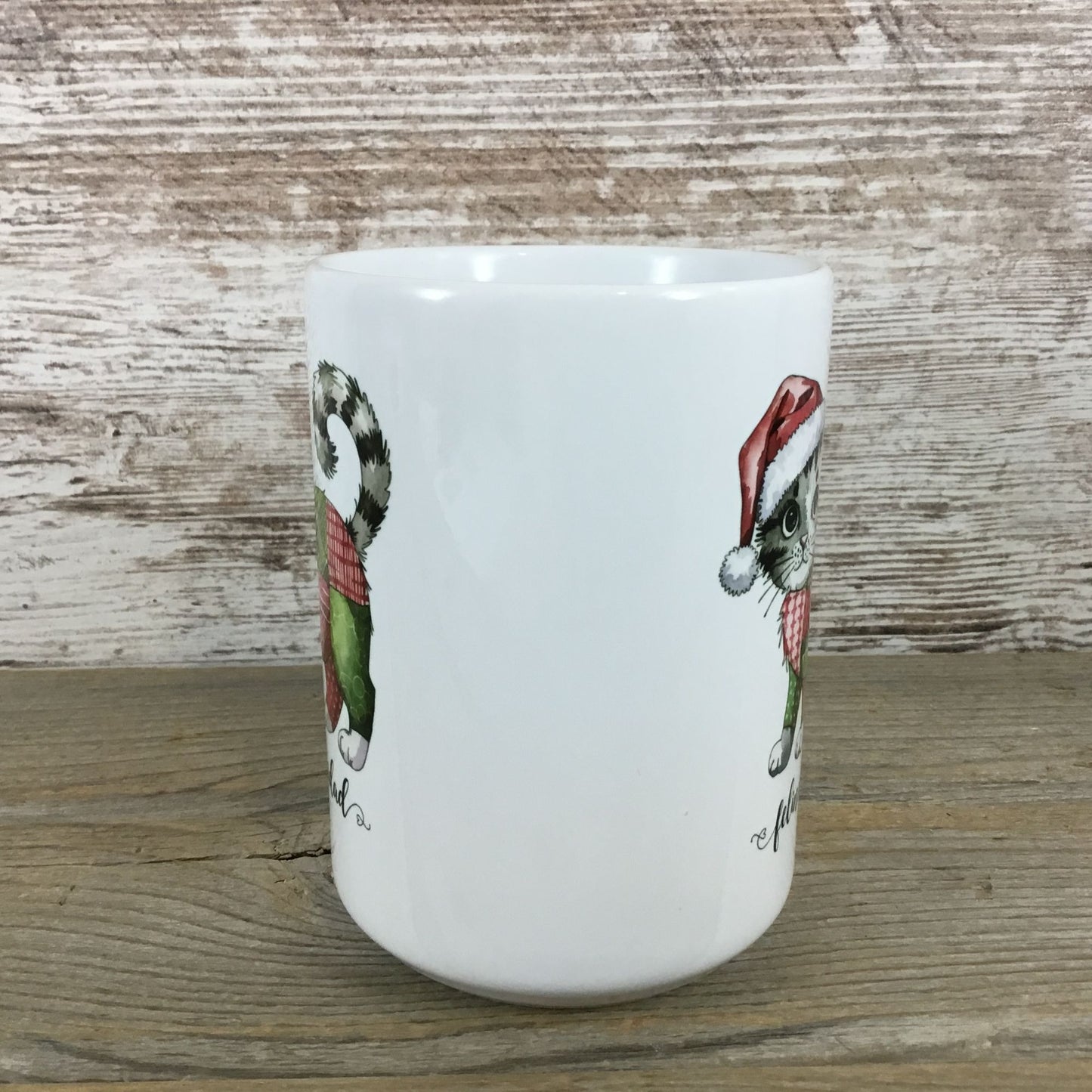 Feline Navidad Cat 15 oz Ceramic Christmas Coffee Mug