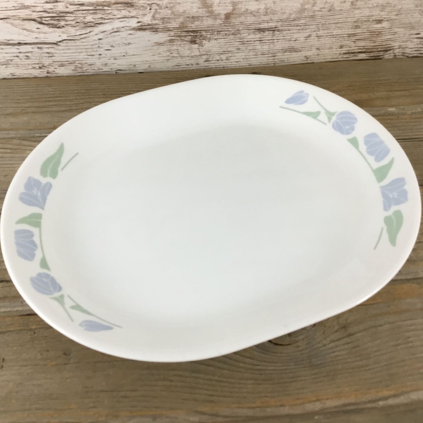 Corelle Friendship Oval Platter 12 1/4" Blue Floral Pattern