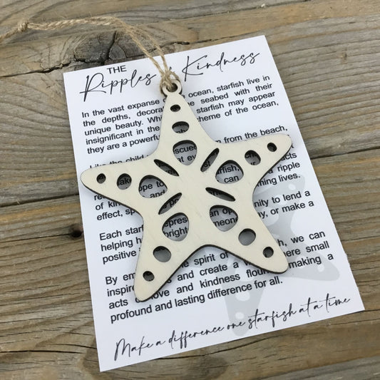 Starfish Ripples of Kindness Story Card Ornament