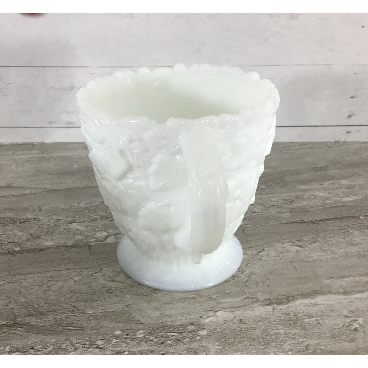 Westmoreland Bramble Maple Leaf Milk Glass Cream & Sugar Set