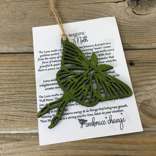 Luna Moth Ornament with Story Card