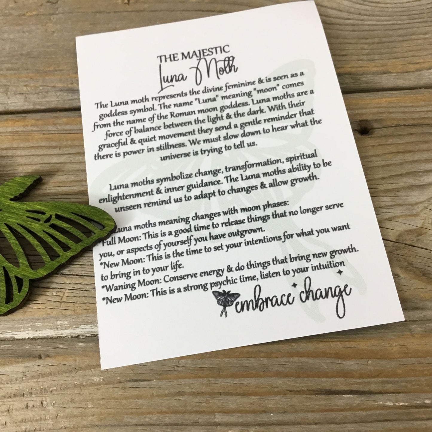 Luna Moth Ornament with Story Card