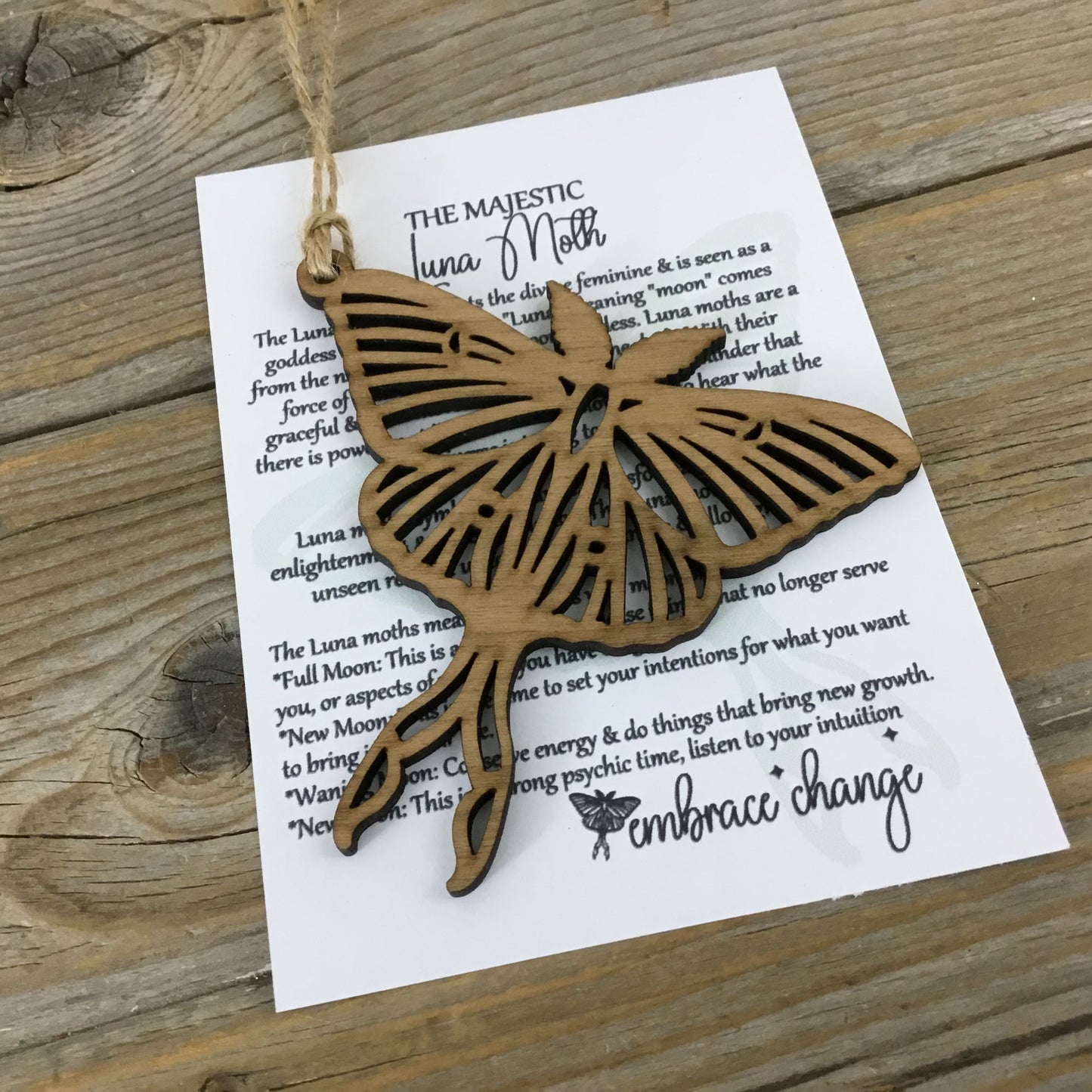 Luna Moth Ornament with Story Card