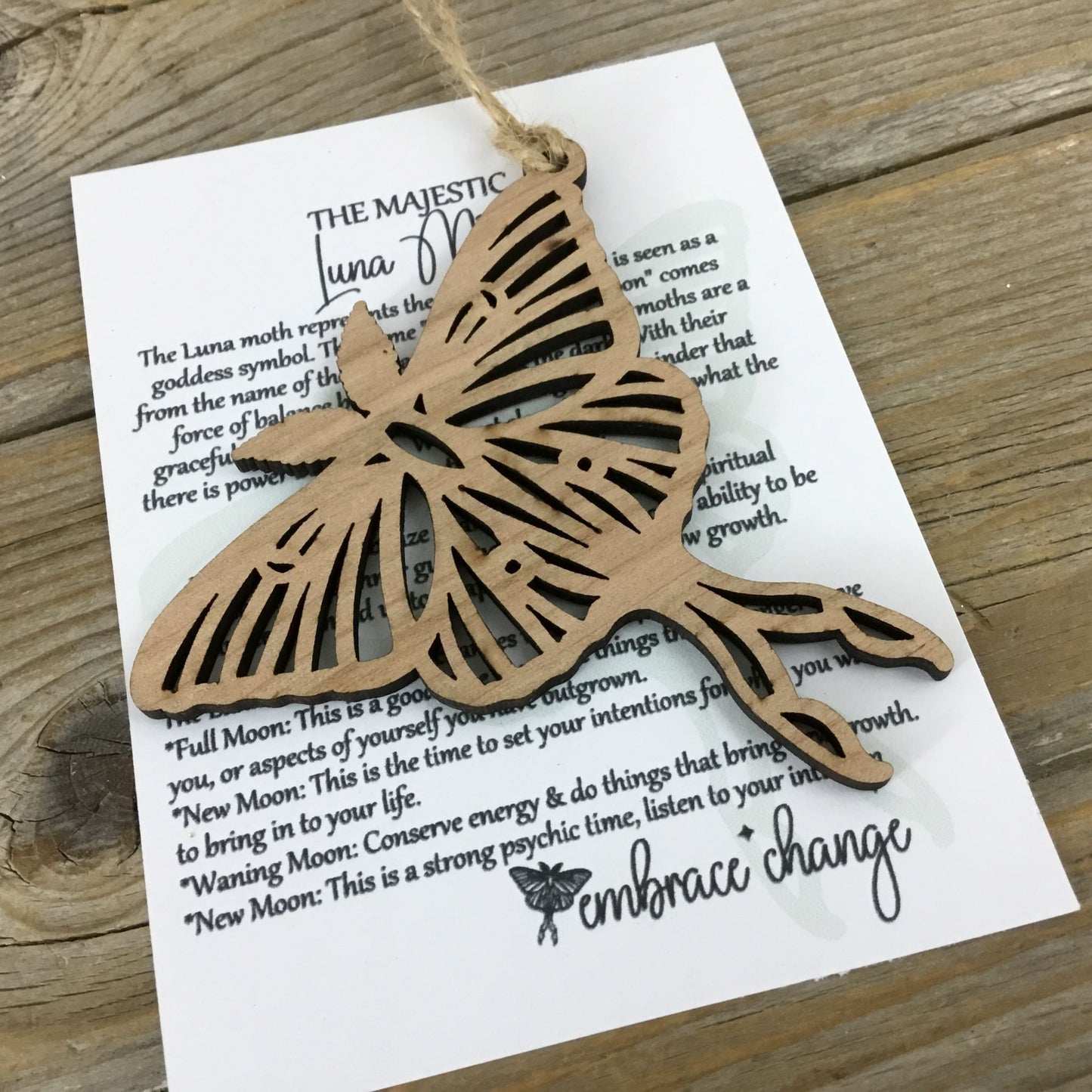 Luna Moth Ornament with Story Card