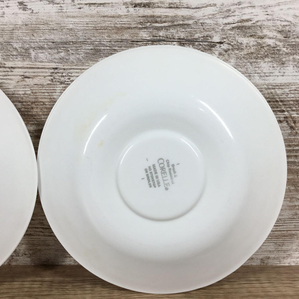 Corelle Casa Flora Yellow and Blue Three Ring Saucers 6 1/4”, Set Of Two