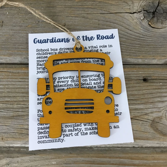 School Bus Guardians of the Road Story Card Ornament