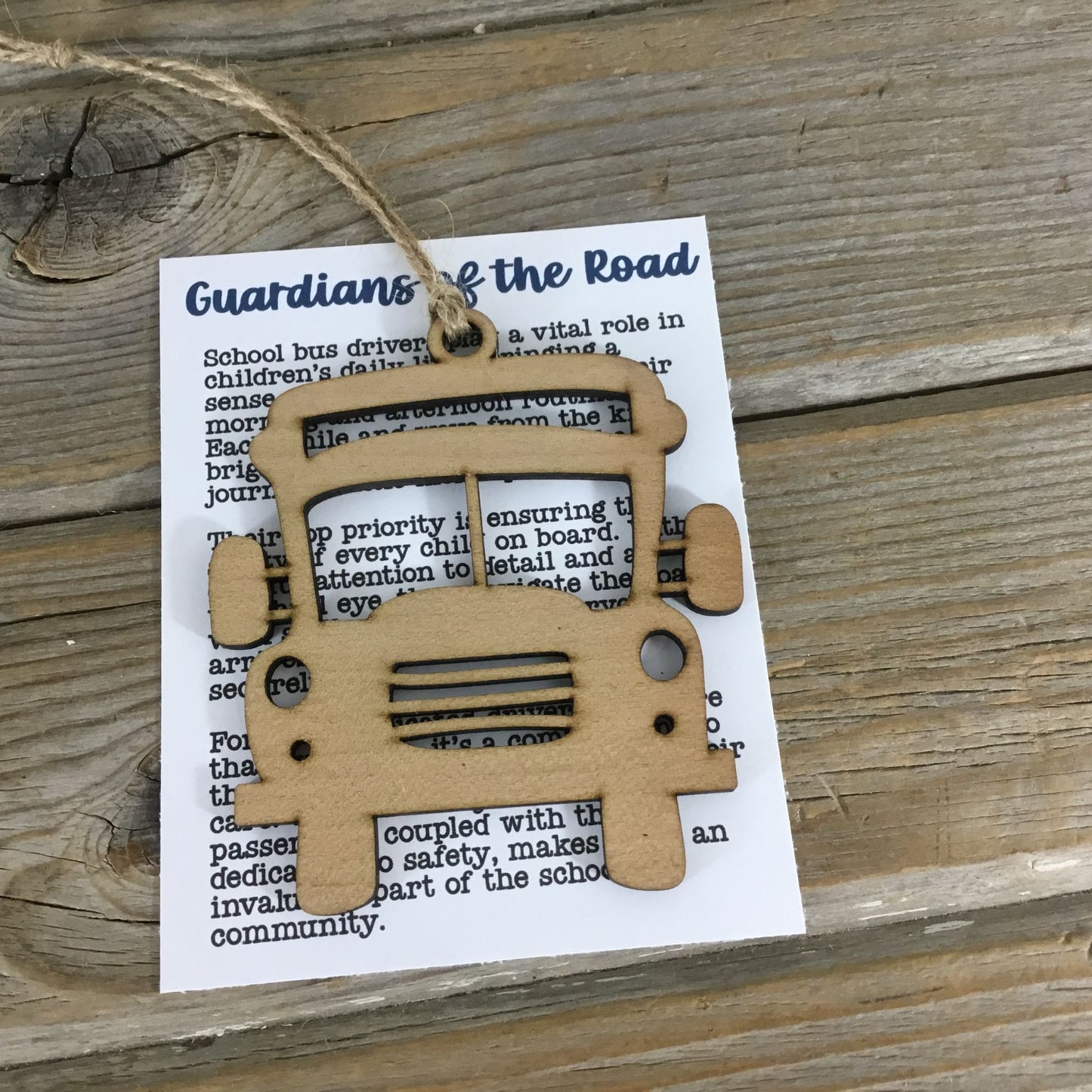 School Bus Guardians of the Road Story Card Ornament