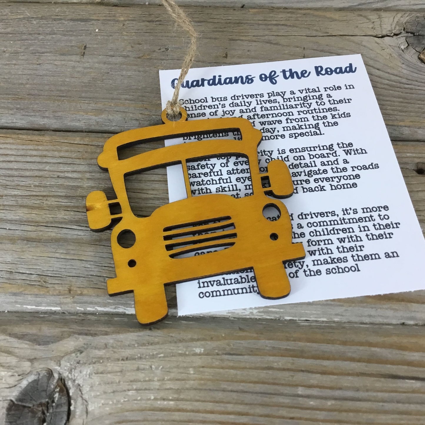 School Bus Guardians of the Road Story Card Ornament