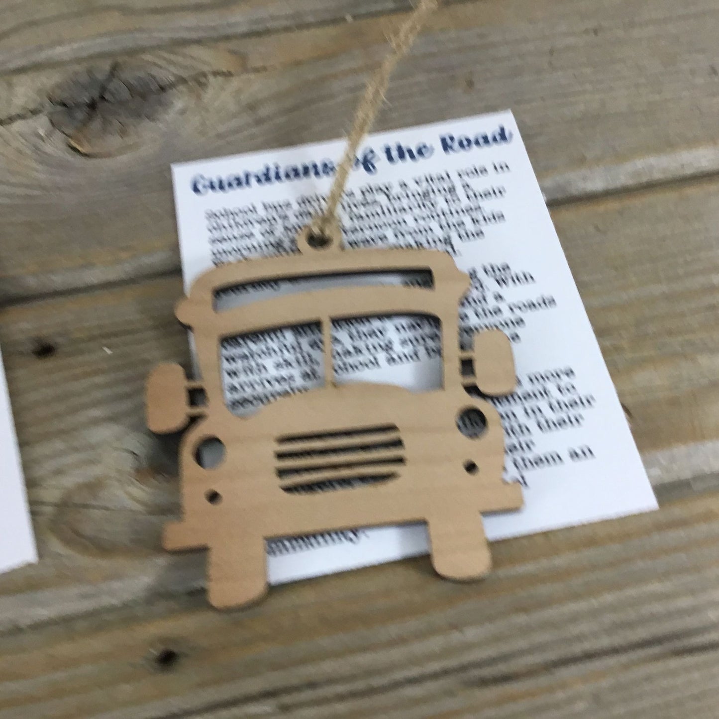 School Bus Guardians of the Road Story Card Ornament