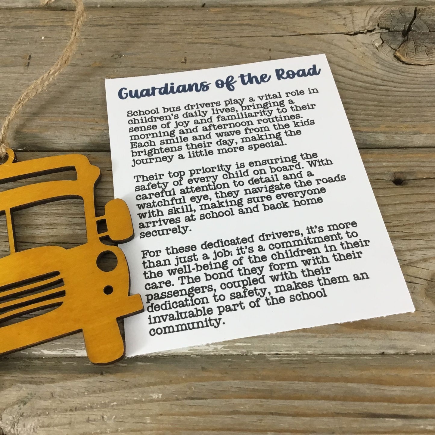 School Bus Guardians of the Road Story Card Ornament