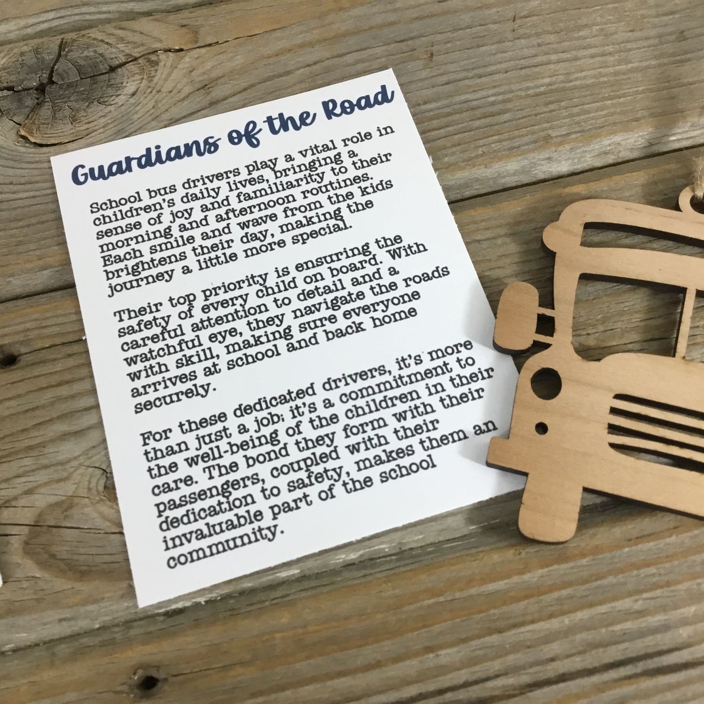 School Bus Guardians of the Road Story Card Ornament