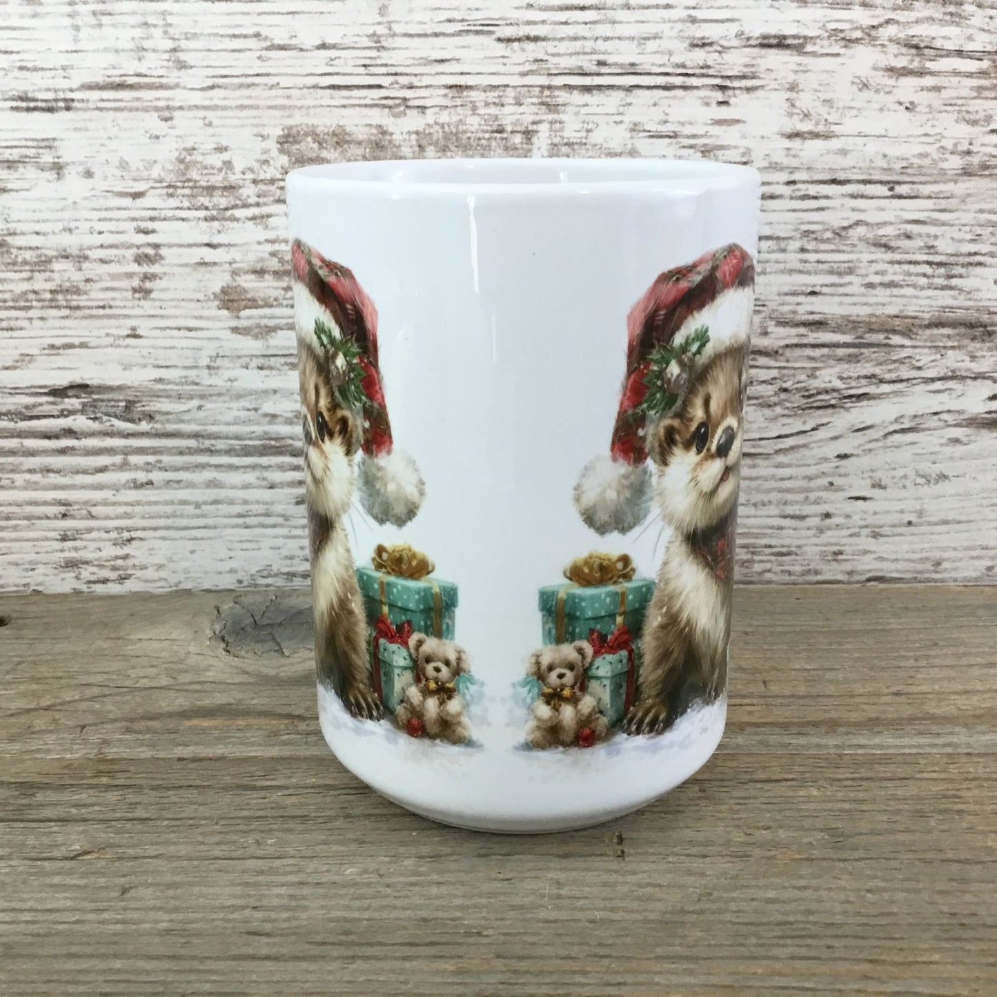 Merry Ottermas Christmas Mug – Cute Otter 15oz Ceramic Coffee Cup Holiday Gift
