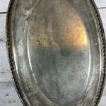Vintage Intricate Silver Plate Floral Bread Serving Tray | Scalloped Edging | Tarnished, Ready for Polishing