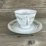 Brentwood Footed Tea Cup and Saucer Cottonwood Fine China YTK Japan