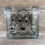 Boo Ghost Halloween Glass Block Decal