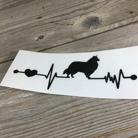 Collie Heartbeat Car Decal