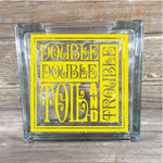 Dubble, Dubble, Toil and Trouble Halloween Glass Block Decal