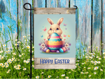 Happy Easter Bunny & Eggs Garden Flag