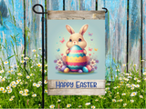 Happy Easter Bunny & Eggs Garden Flag