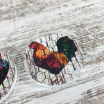 Rustic Rooster Car Coasters