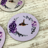 Hummingbird Round Coasters Set of 4