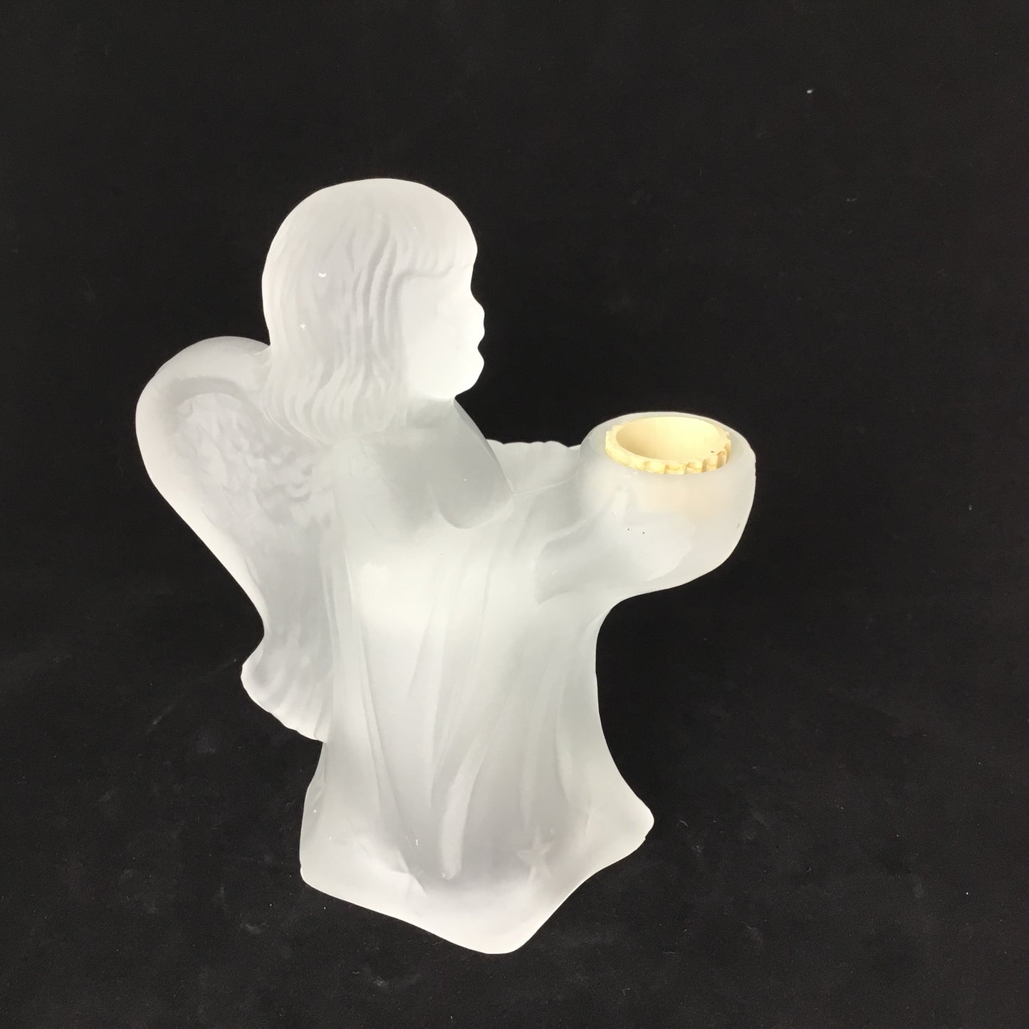 Frosted Glass Angel Candle Holder