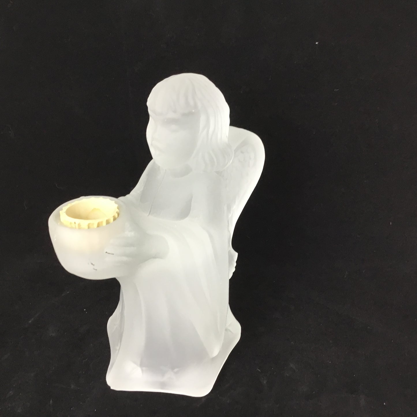 Frosted Glass Angel Candle Holder