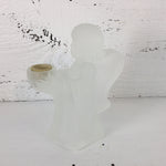 Frosted Glass Angel Candle Holder