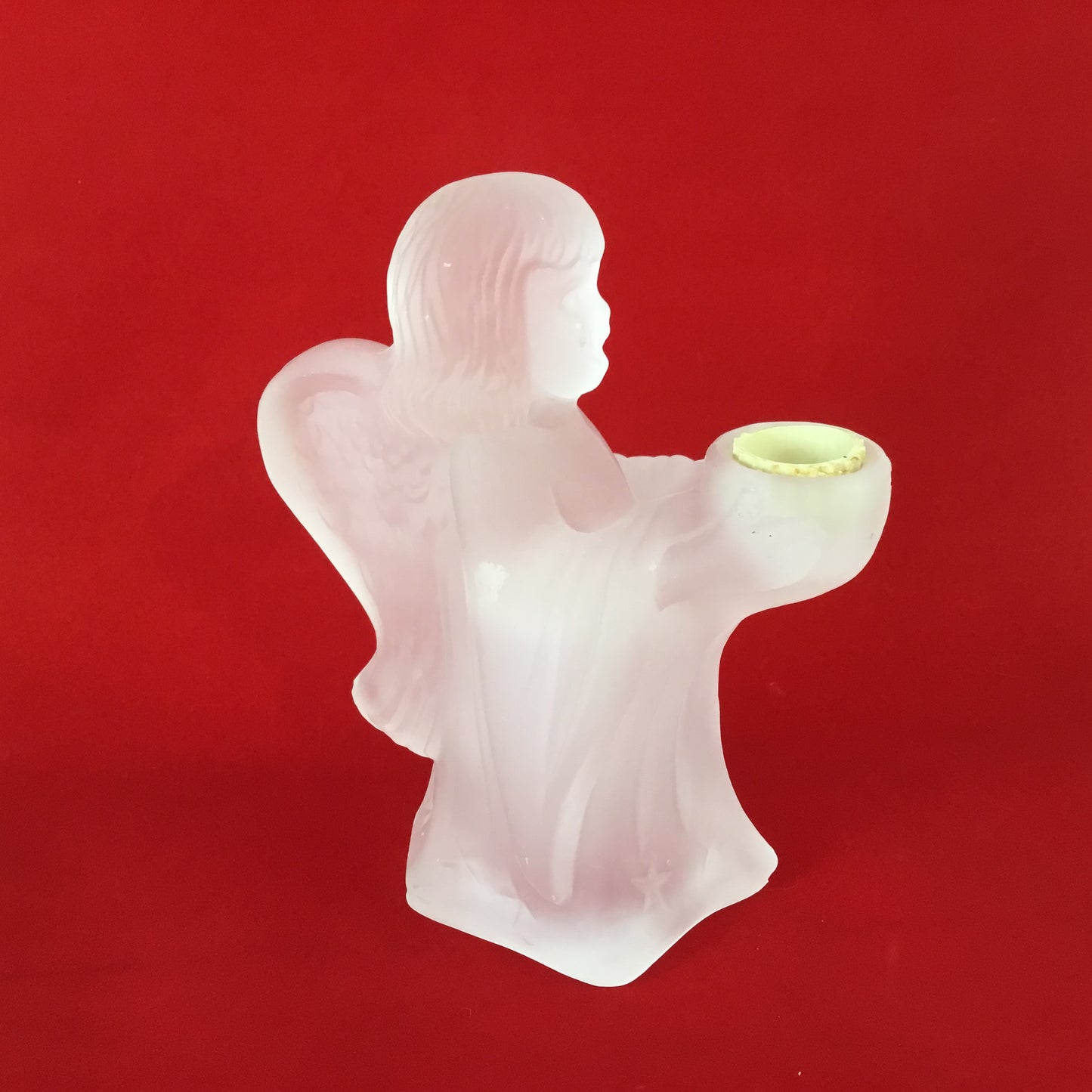 Frosted Glass Angel Candle Holder