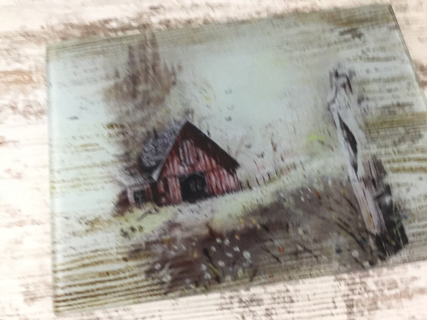 Old Vintage Rustic Barn Glass Cutting Board