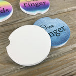 Two Words One Finger Car Coasters