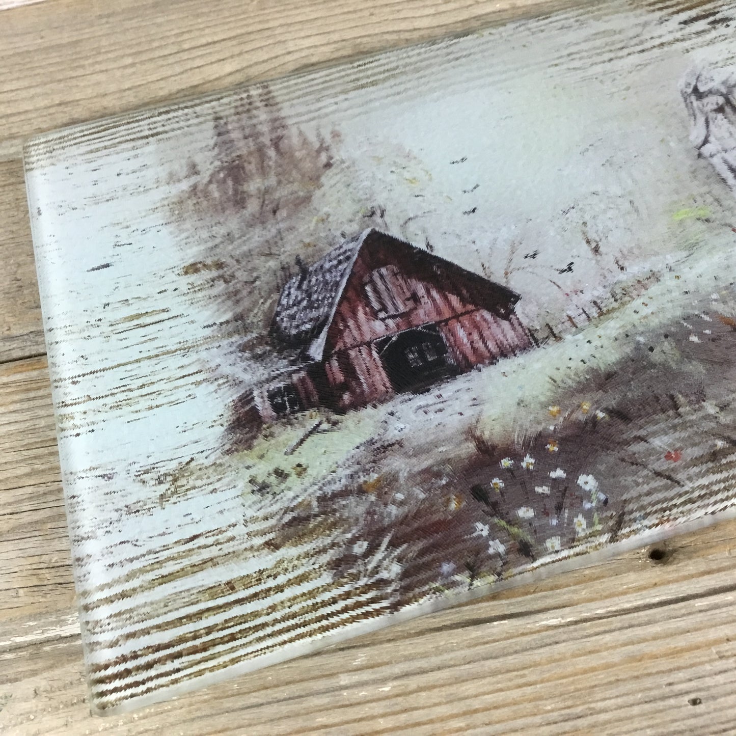 Old Vintage Rustic Barn Glass Cutting Board