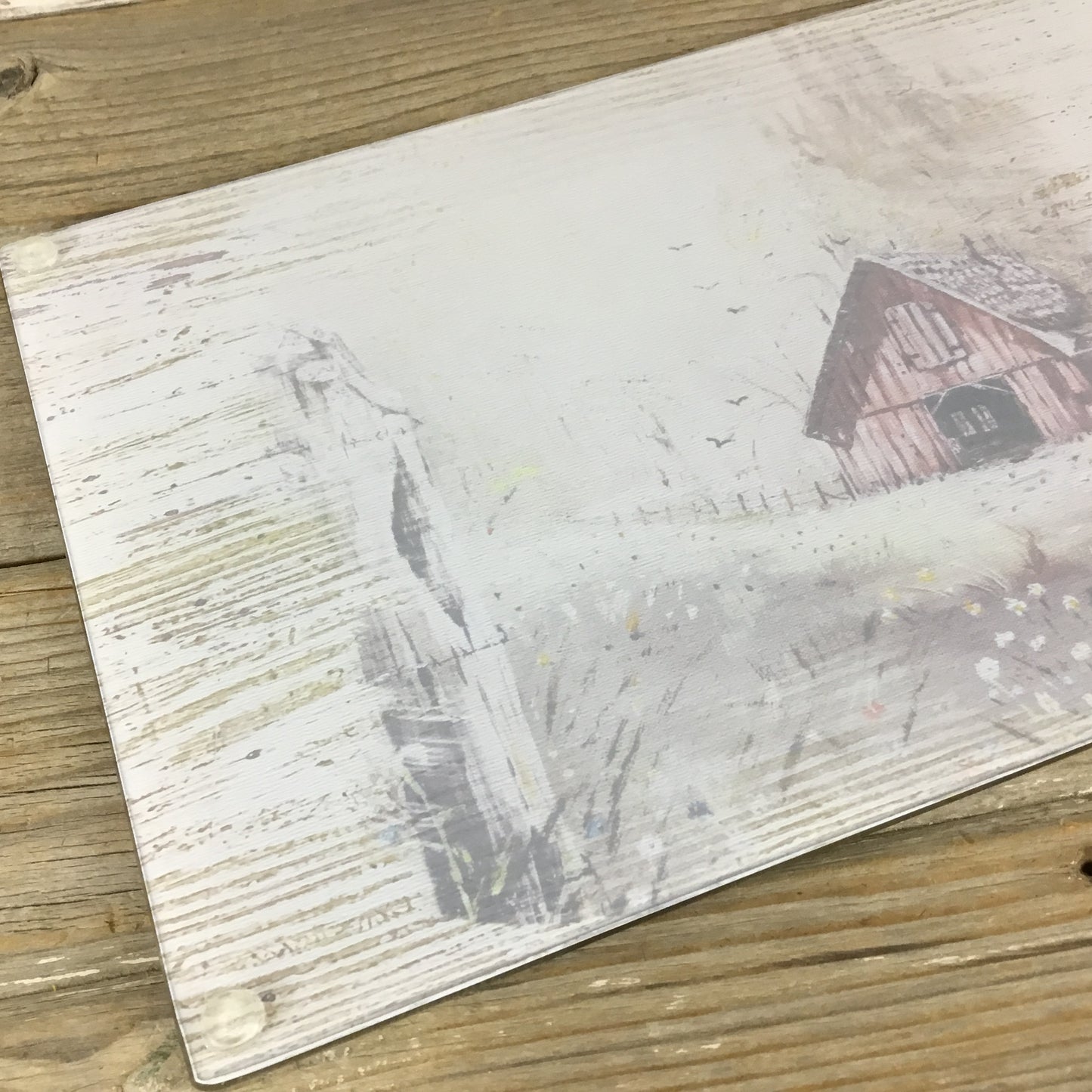 Old Vintage Rustic Barn Glass Cutting Board