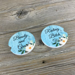 Beauty and Grace Resting Bitch Face Car Coasters