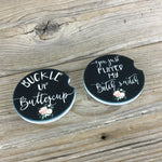 Buckle Up Buttercup Car Coasters, Set of 2 Car Coasters