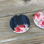 Flowers and Wood Plank Car Coasters