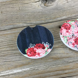 Flowers and Wood Plank Car Coasters